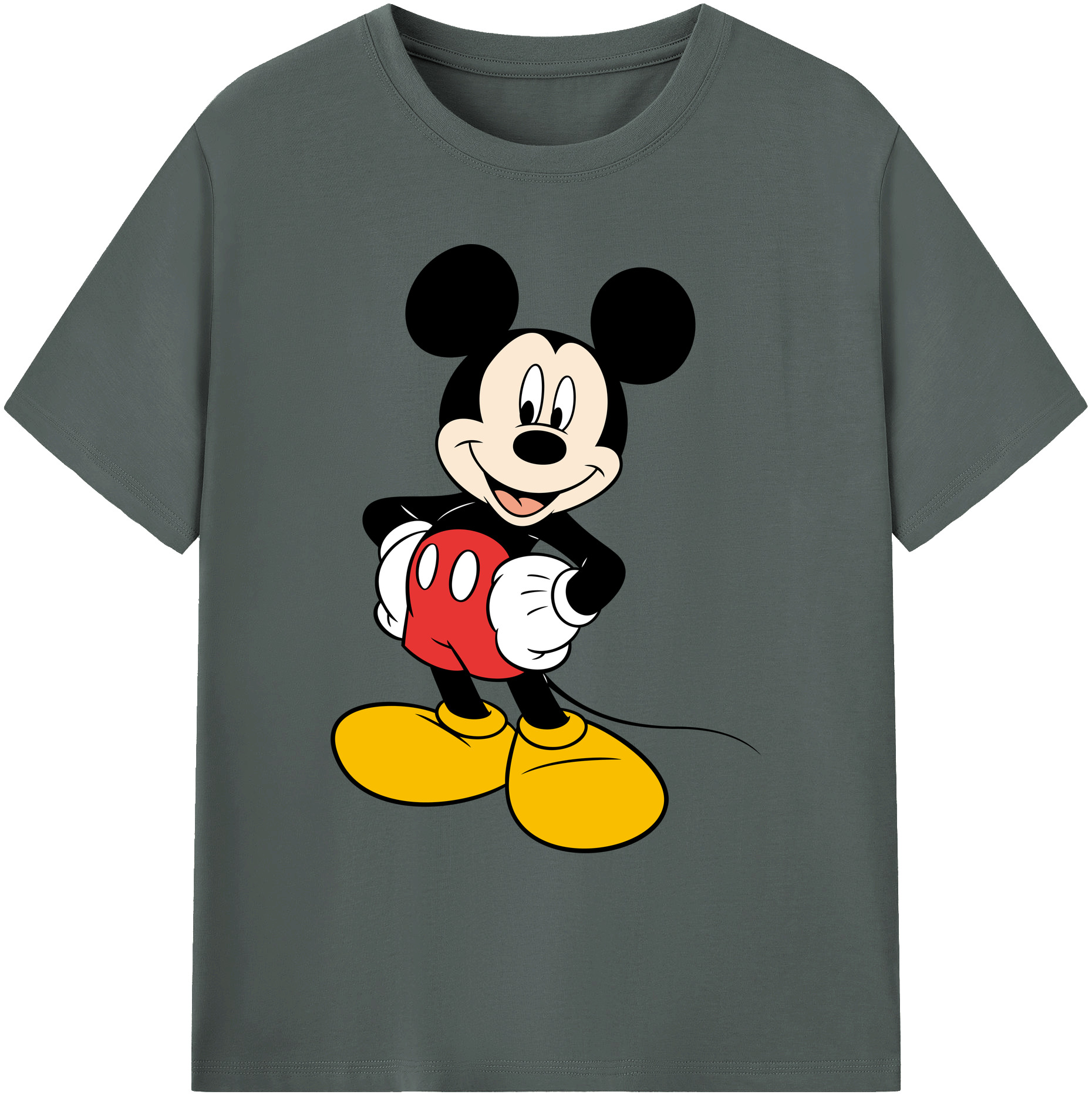 ミッキーマウス Mickey Mouse 綿100％ メンズ半袖Tシャツ｜肌触りやわらか＆通気性